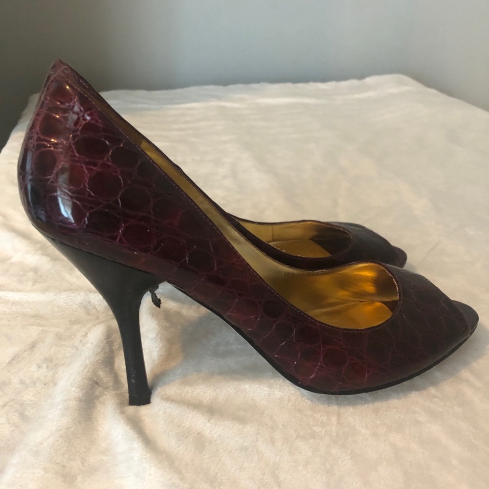 COPY - Women’s 10.5 Burgundy Leather Heels. 3.5”